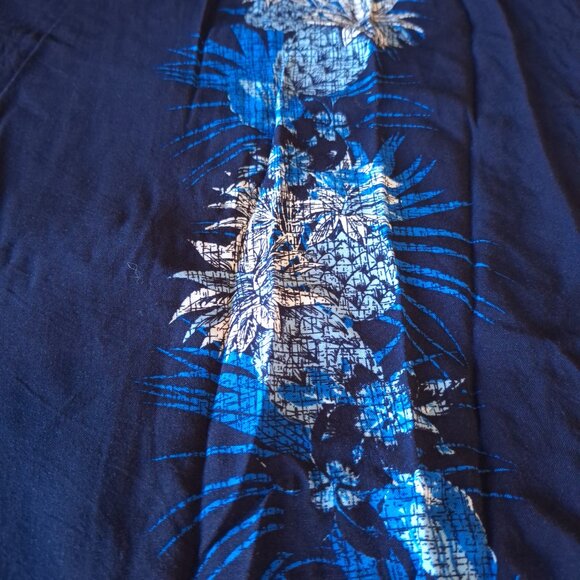 KS‎ Island Mens Blue Hawaiian Button-Up Shirt 3XL Pineapple Short Sleeve Top - Picture 4 of 10